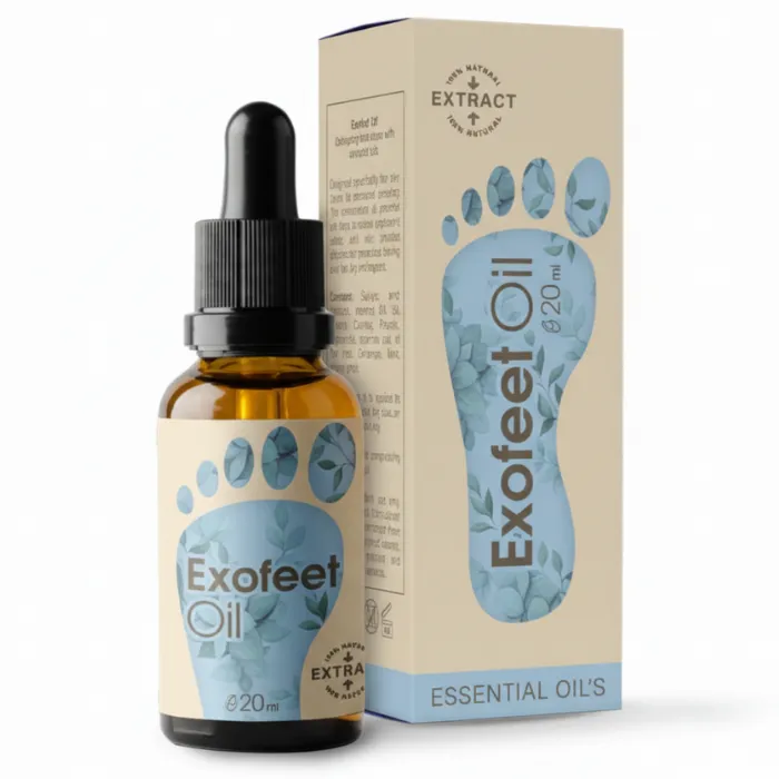 Exofeetoil - opakowanie suplementu diety do wzmocnienia paznokci i skóry